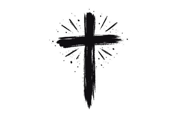 Brush Stroke Cross Design: Graphics & T-Shirt Designs