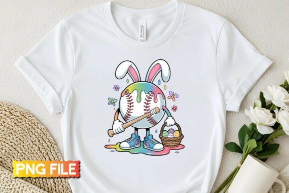 Easter Baseball Dripping PNG for T-Shirt Designs & Graphics