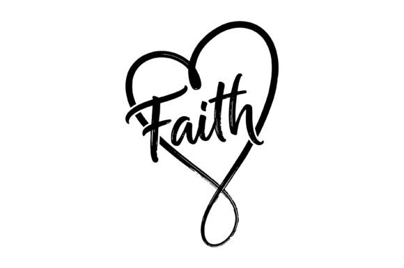 Faith Heart Brush Script for T-Shirt Designs & Graphics