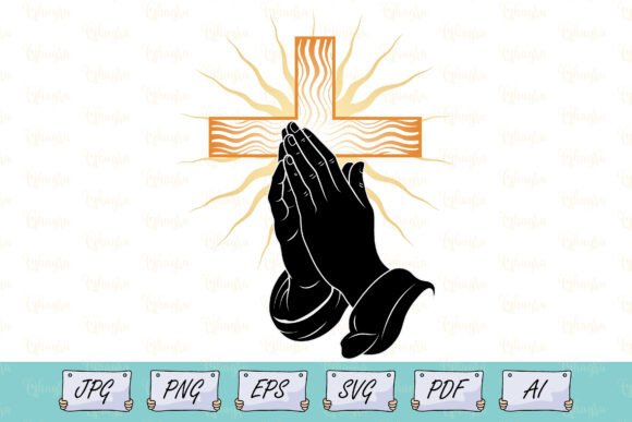 Praying Hands Cross Vector: T-Shirt Graphics Review