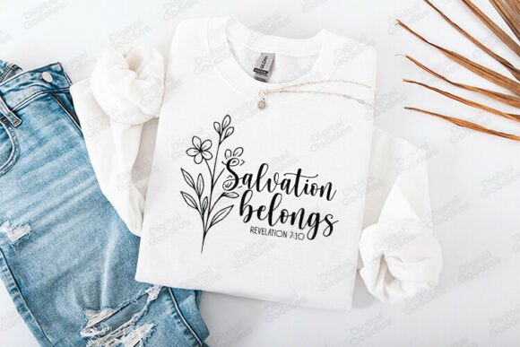 Salvation Belongs Bible Verse Design for T-Shirt Graphics